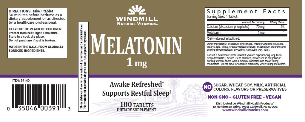 Melatonina 1mg | 100 tabletas – Windmill