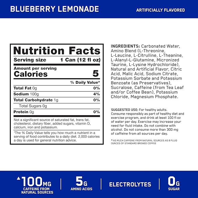 Amino Energy Blueberry Lemonade 355ml – Optimum Nutrition