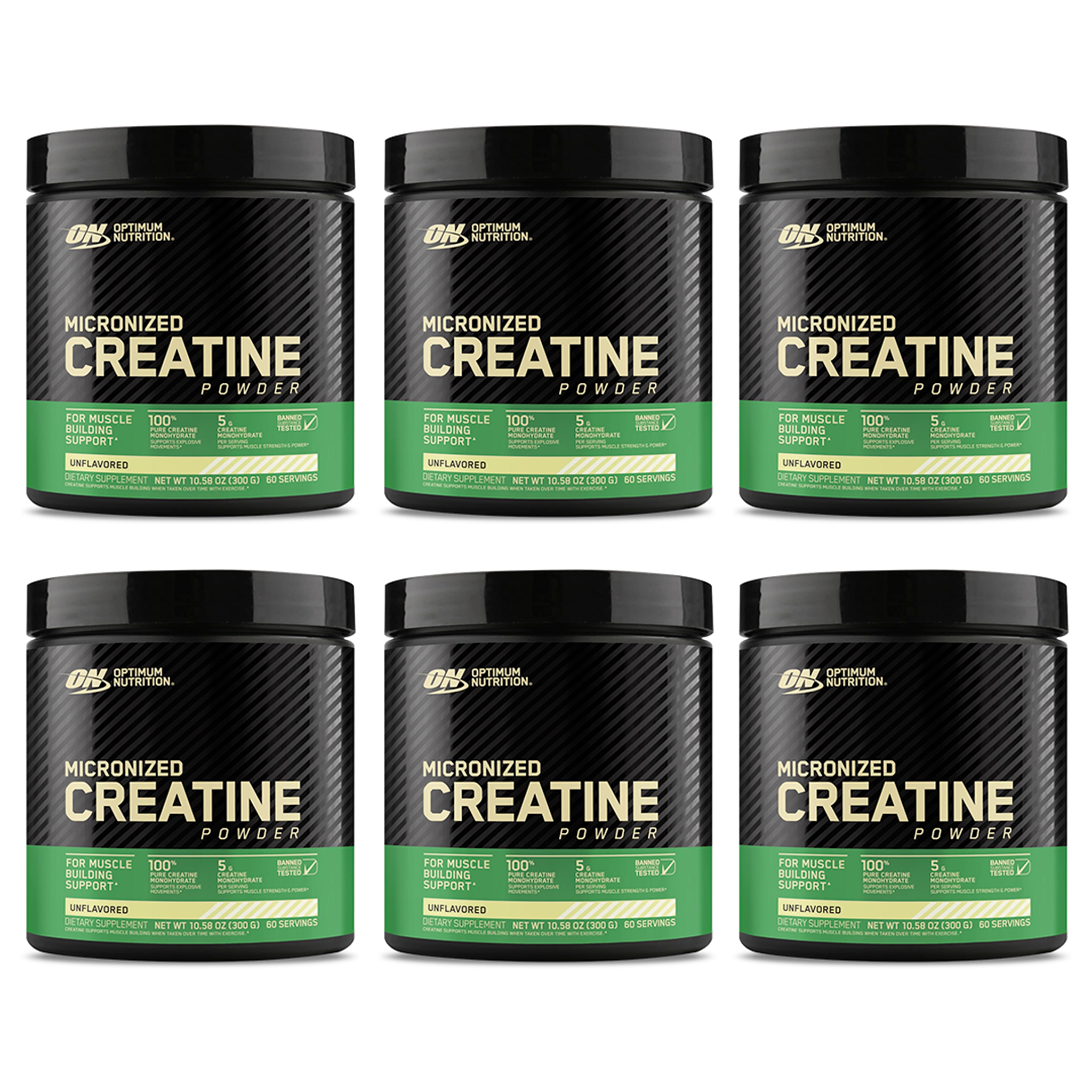 Pack de 6 unidades Creatine Micronized 300g – Optimum Nutrition