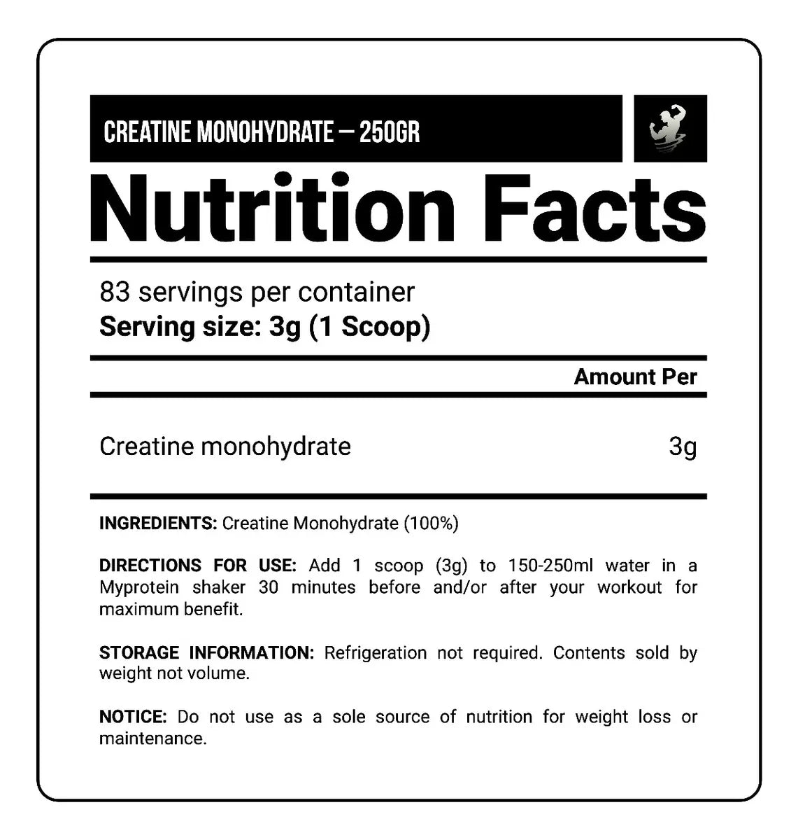 Creatina Monohidratada 250g - Myprotein