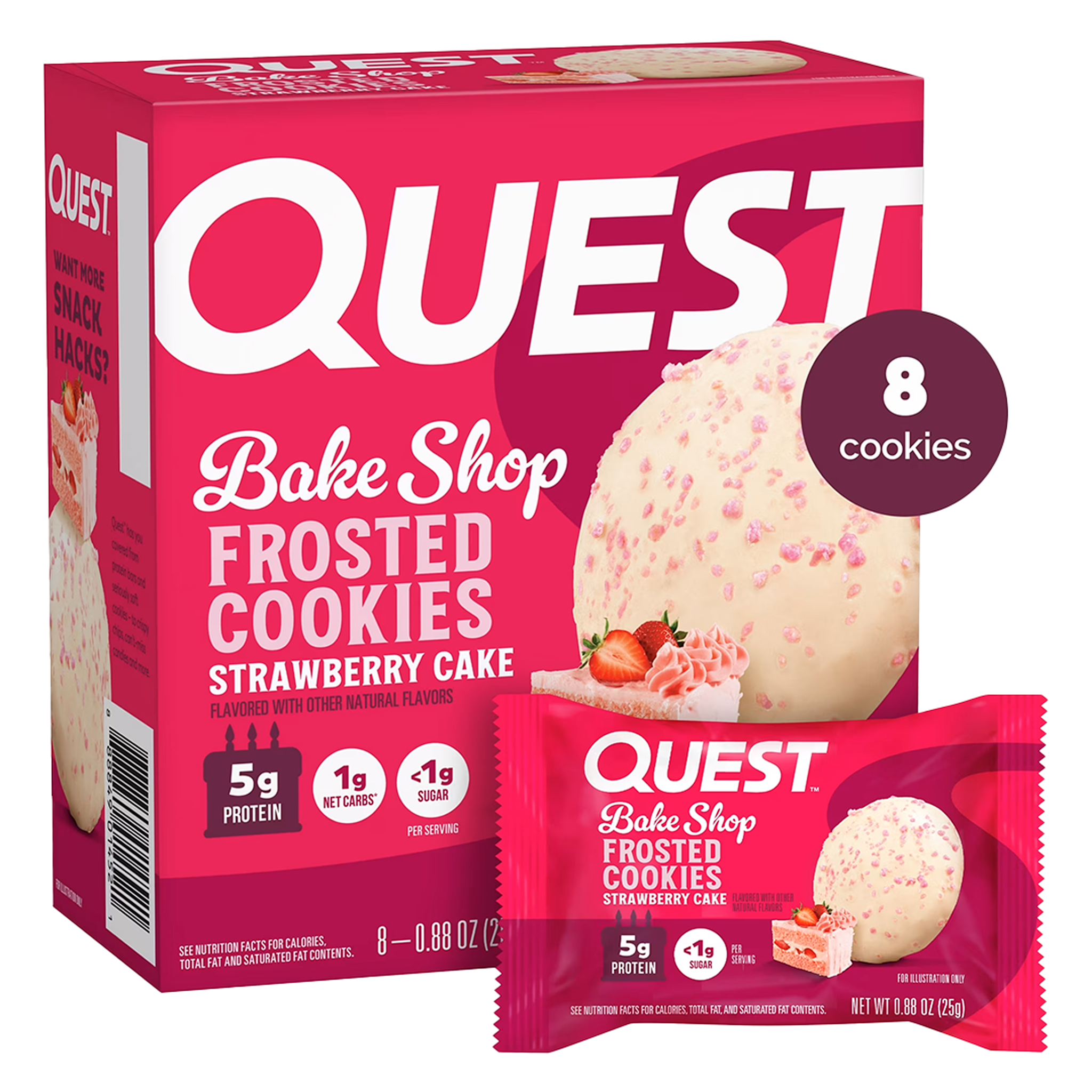 Frosted Cookies Strawberry Cake Pack 08 Unid - Quest