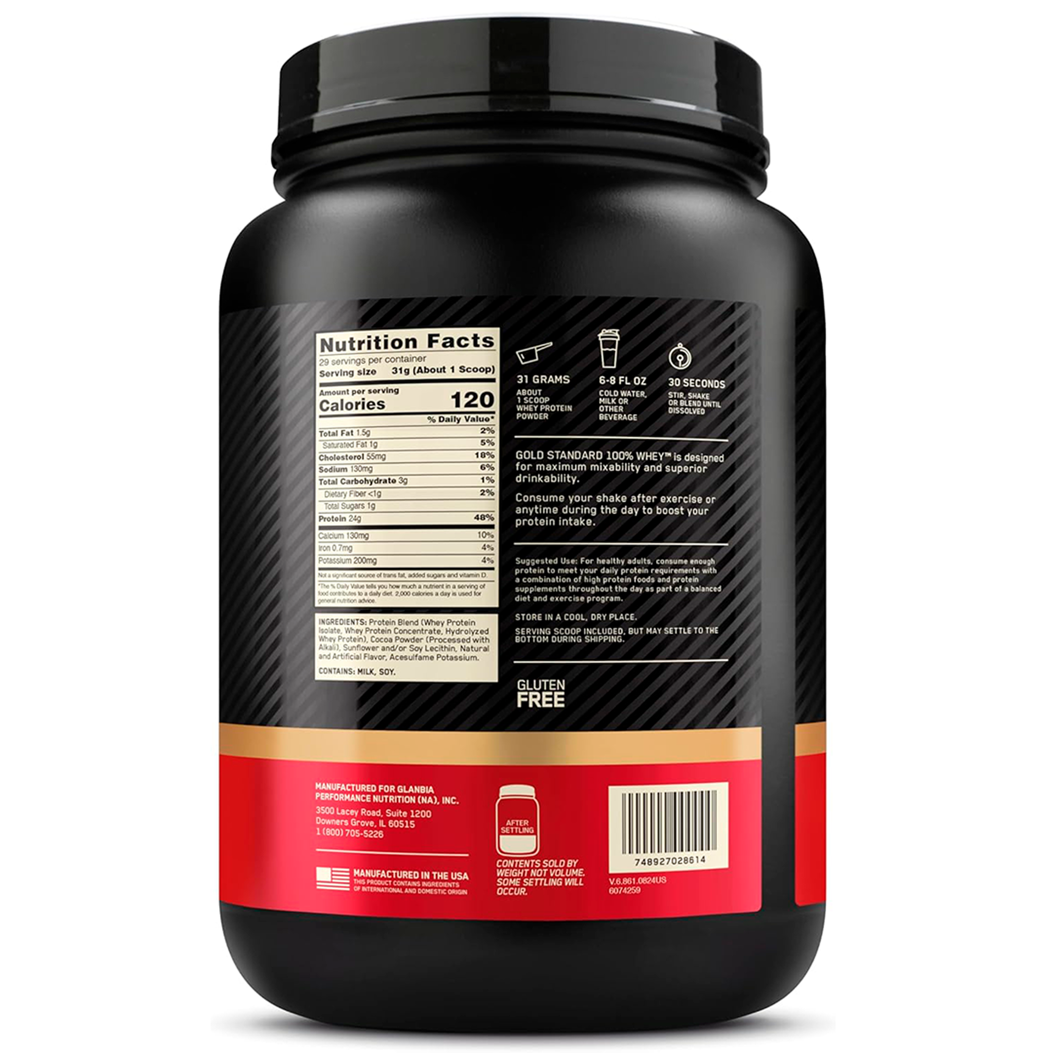 Proteína Gold Standard 100% Whey 2lb – Optimum Nutrition