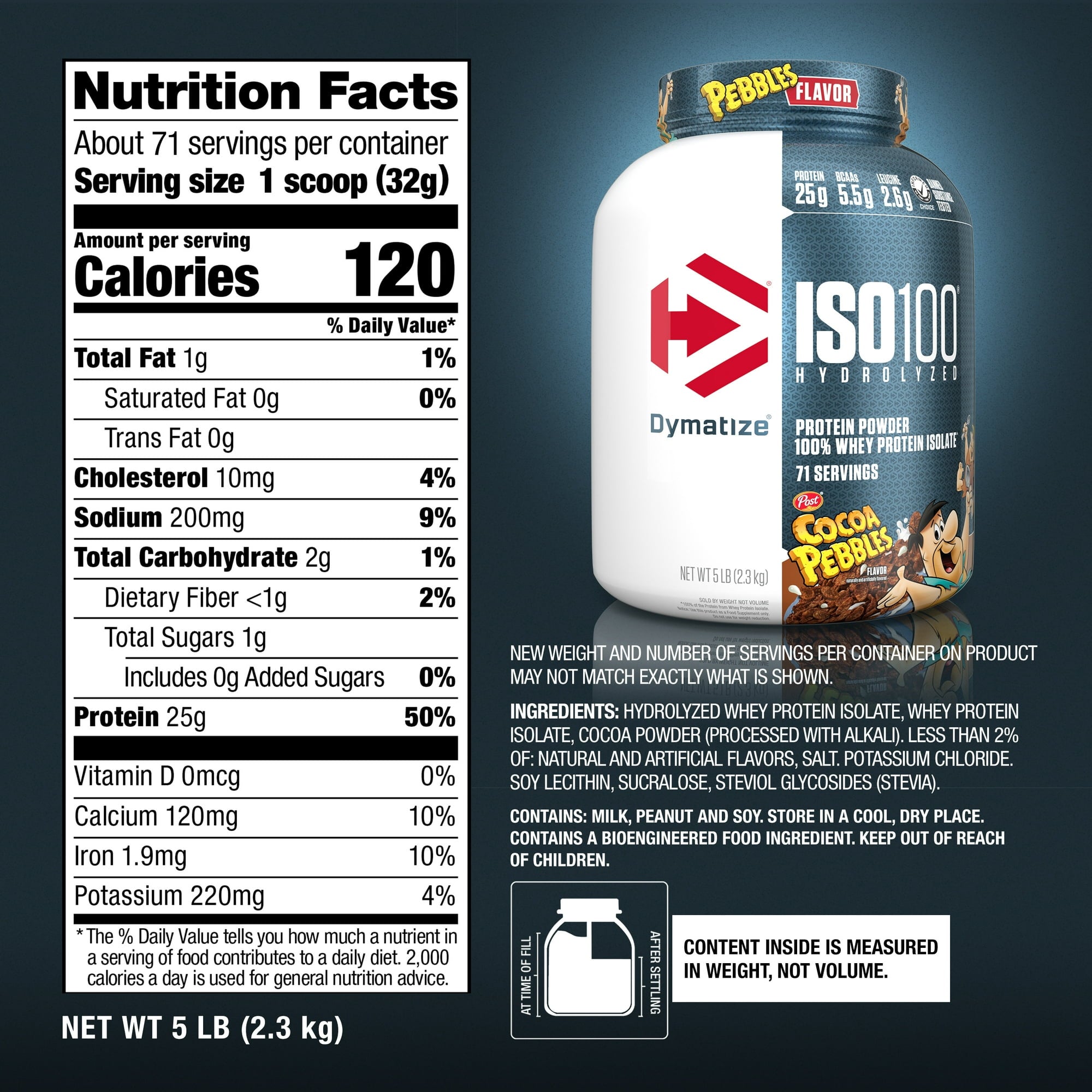 Proteína ISO100 Hidrolizado Cocoa Pebbles 5lb - Dymatize
