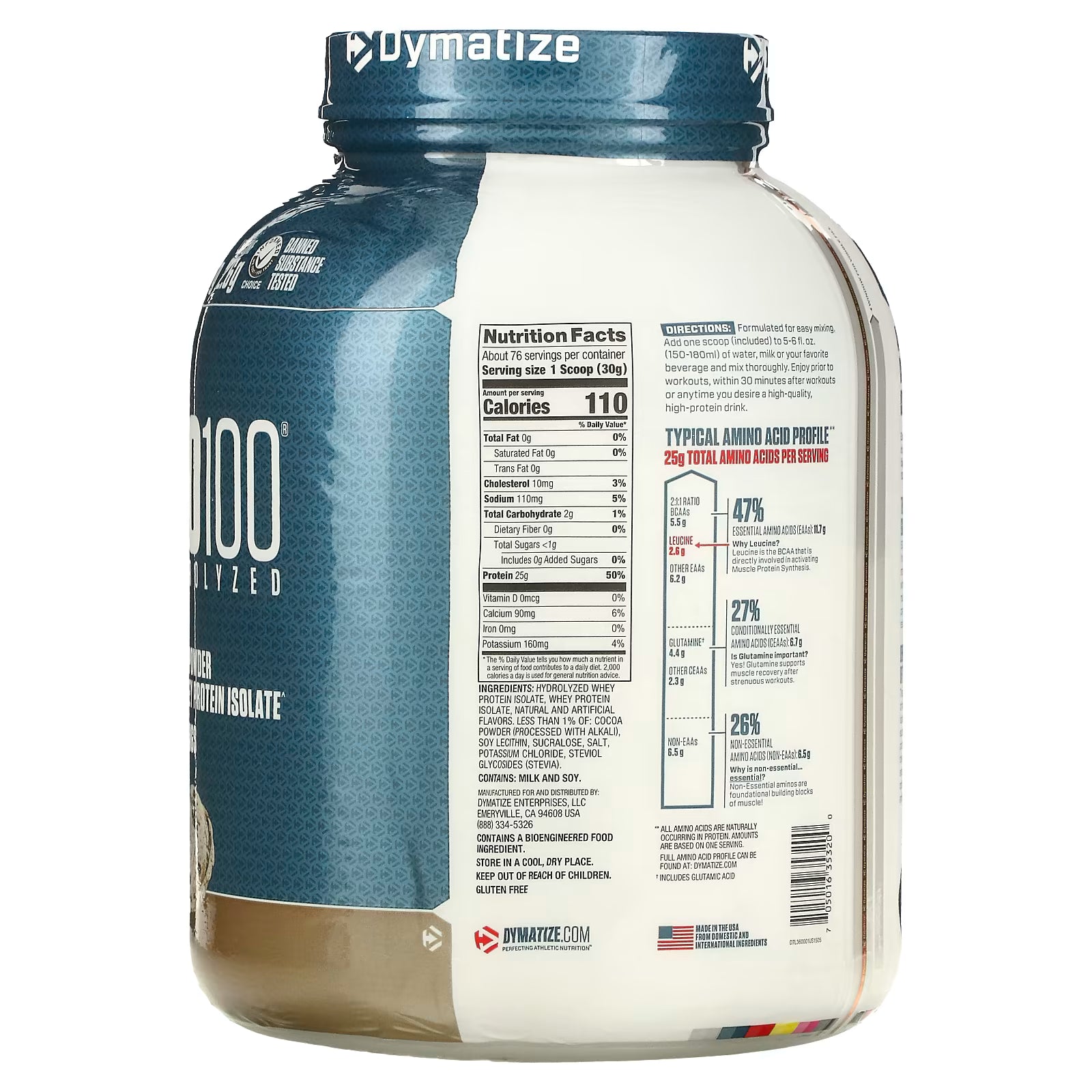 Proteína ISO100 Hidrolizado 5lb - Dymatize