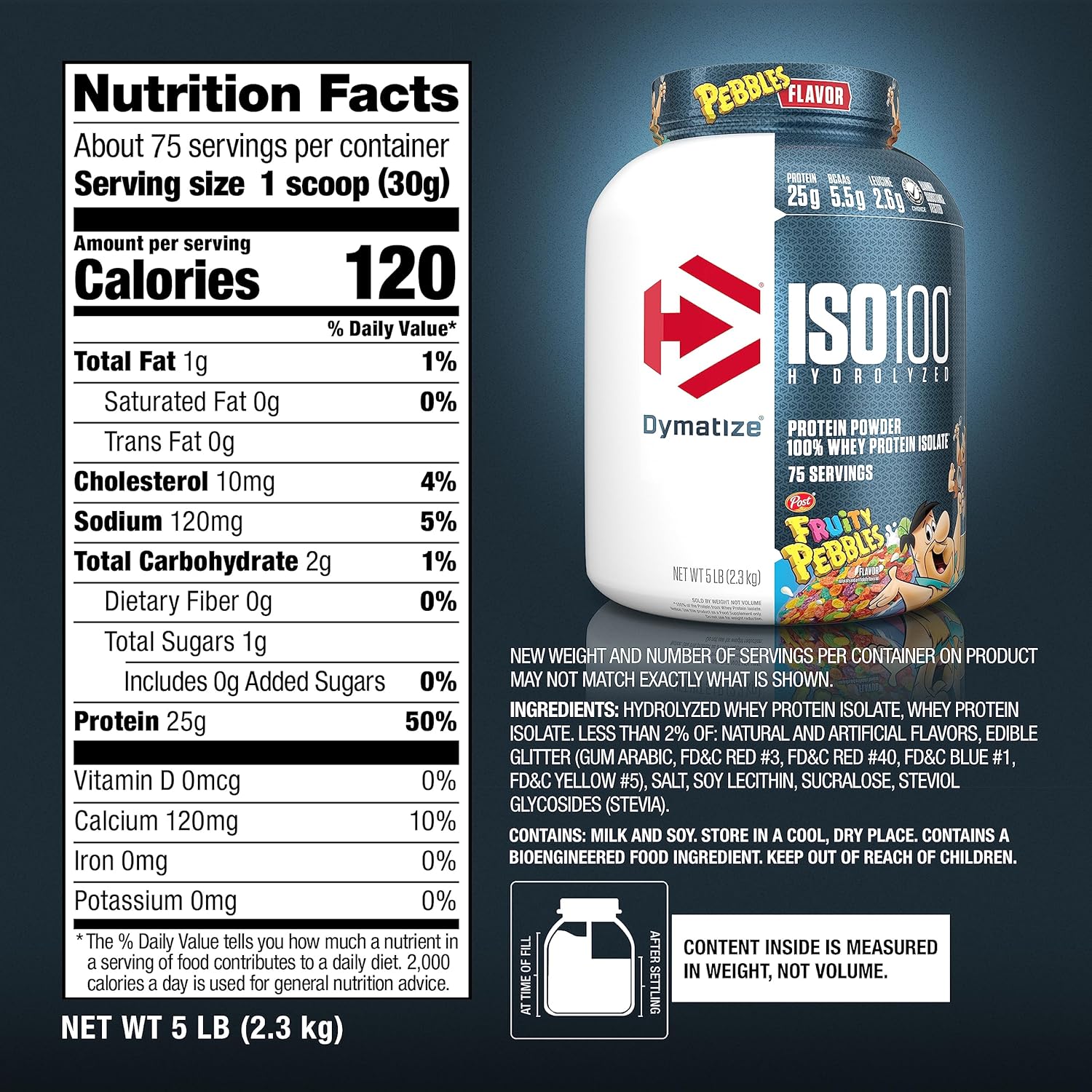 Proteína ISO100 Hidrolizado Fruity Pebbles 5lb - Dymatize