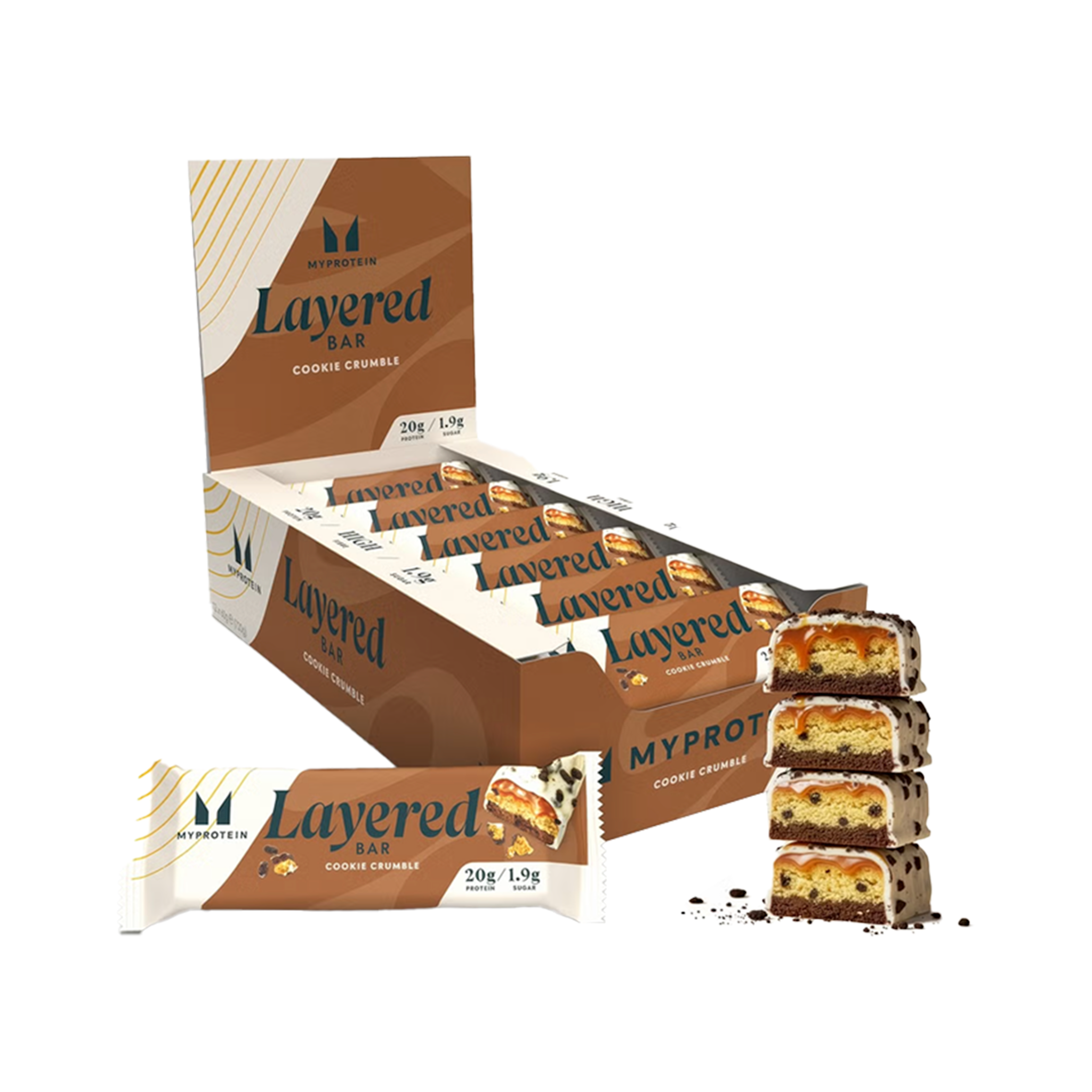 Layered Protein Bar Cookie Crumble Caja 12 Unid - Myprotein