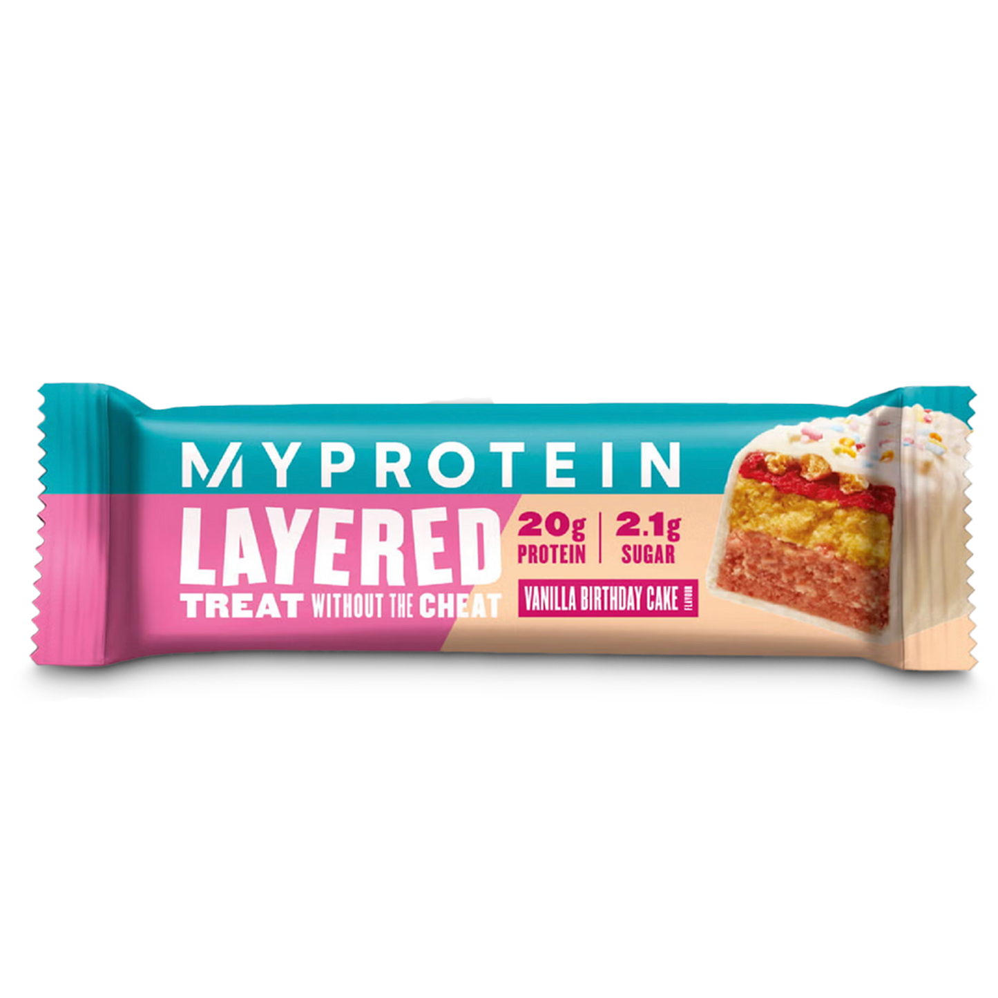 Layered Protein Bar Vainilla Birthday cake - Myprotein