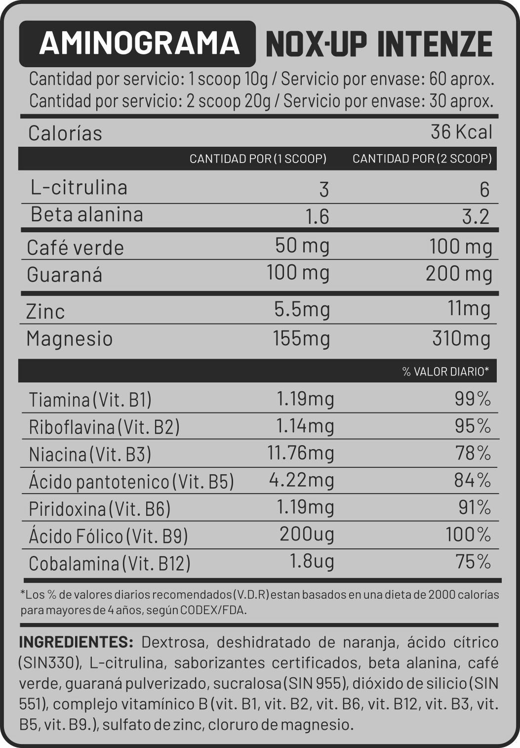 Nox - UP Intenze - Universe Nutrition USA