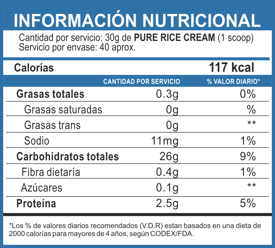 Pure Rice Cream 2,5 KG - Universe Nutrition