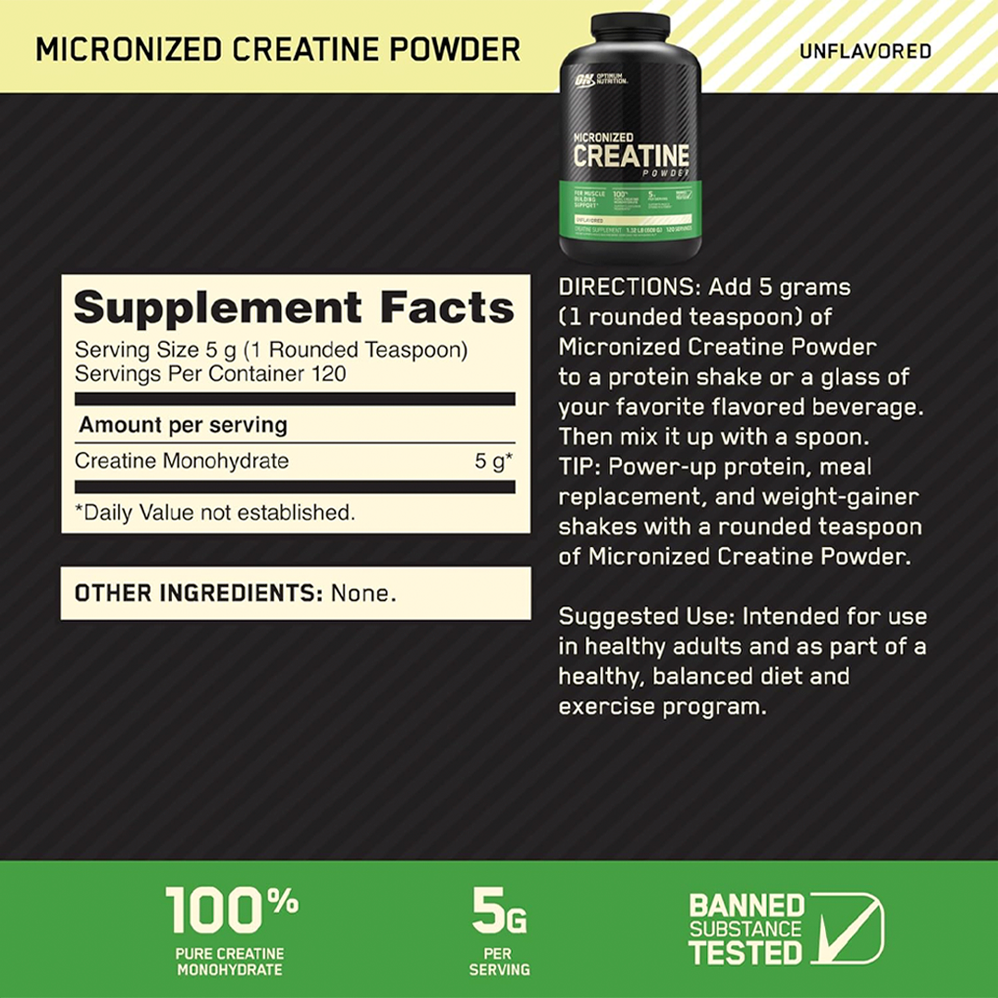 Creatine  Micronized 600g – Optimum Nutrition