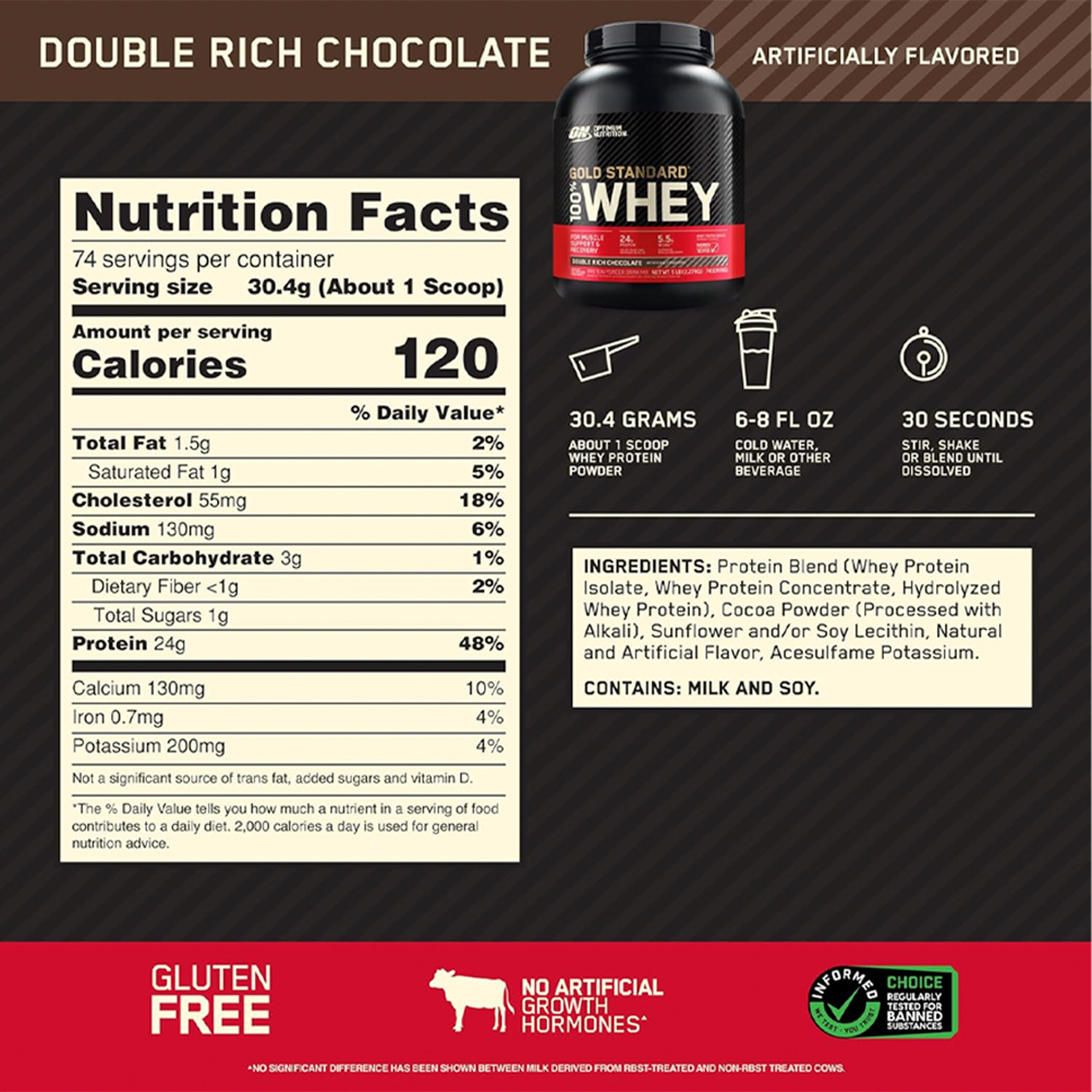 Proteína Gold Standard 100% Whey 5lb – Optimum Nutrition