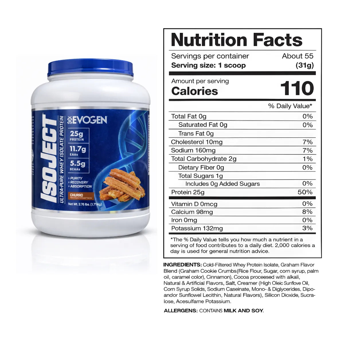 ISOJECT 3,76 LB Proteína Isolate Churro - Evogen