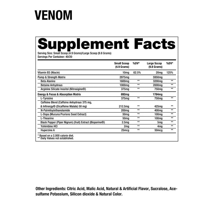 Venom Pre Workout 40 Serv. - Dragon Pharma