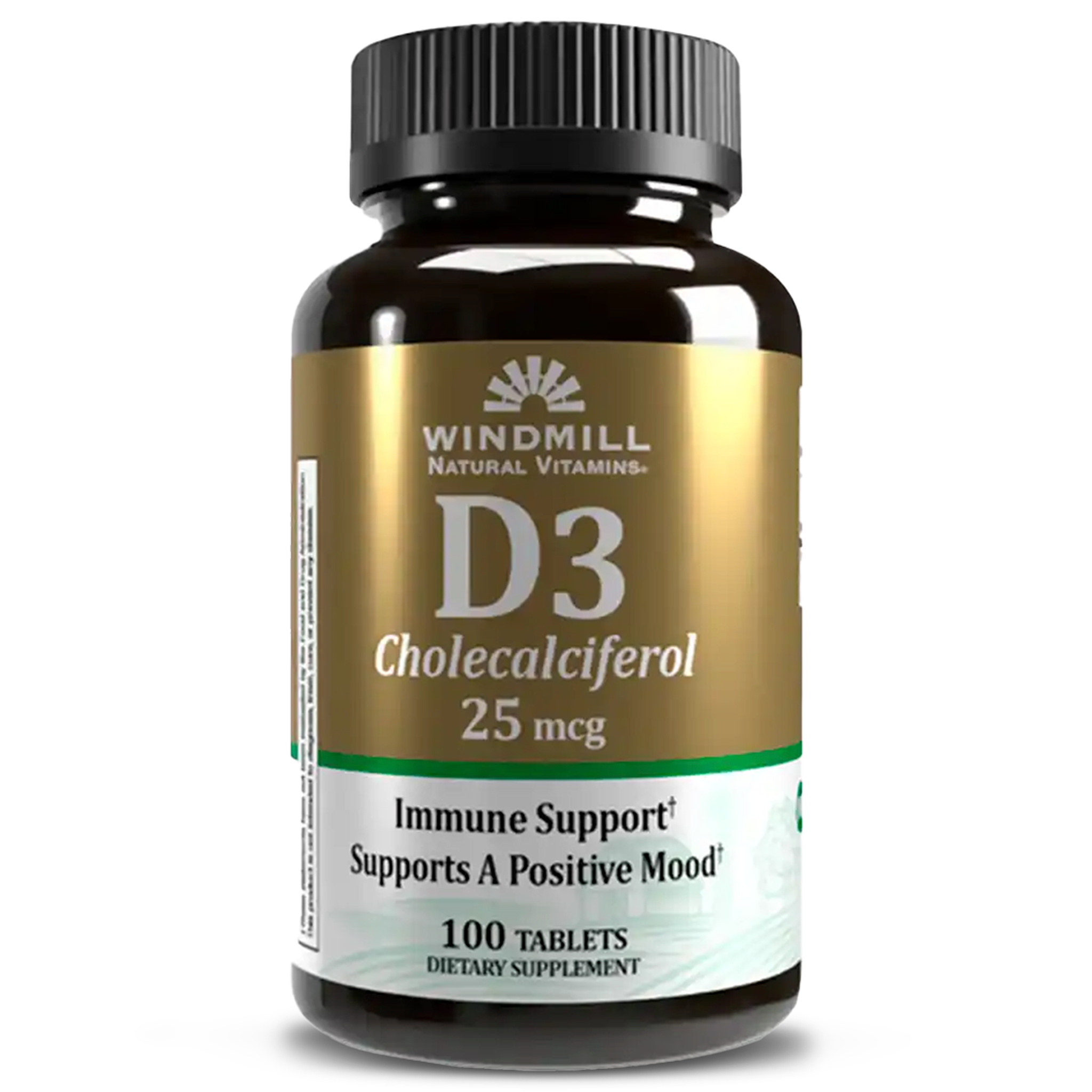 Vitamina D-3 25MCG (1000 IU) 100 Tabletas – Windmill