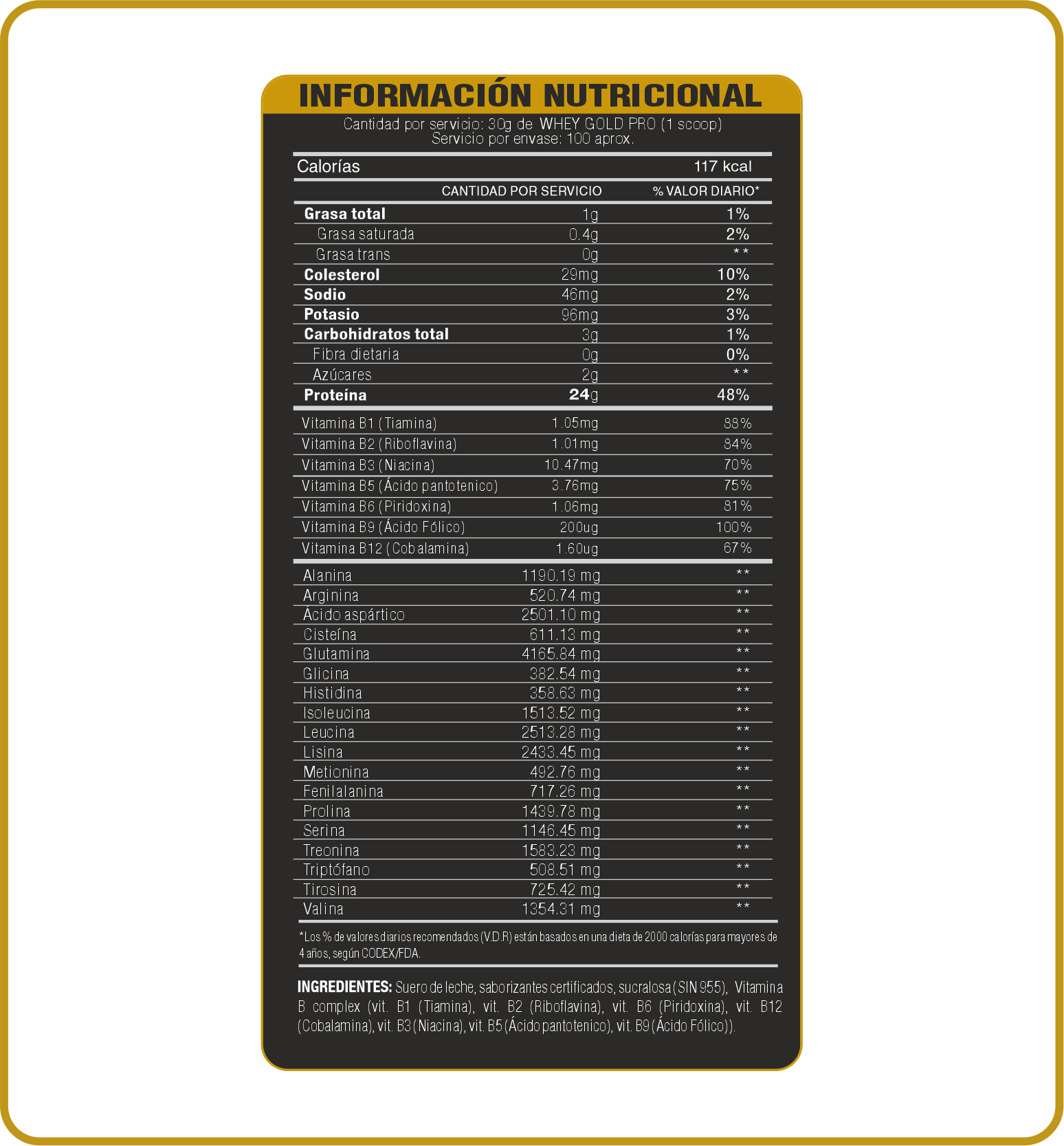 Whey Gold Pro 3kg - LevelPRO