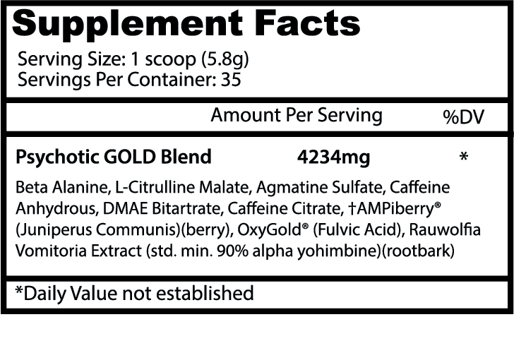 Phychotic Gold 35 servicios (202g) - Insane Labz